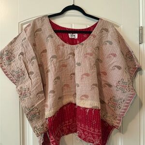 Boho Reversible Patchwork Top with Paisley Motif